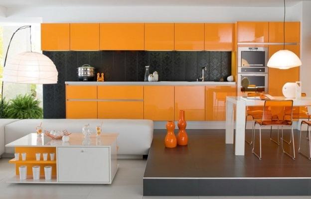 Valge-oranž köök (42 fotot), oranž-hall: kuidas oma kätega kujundust luua, juhised, foto- ja videoõpetused