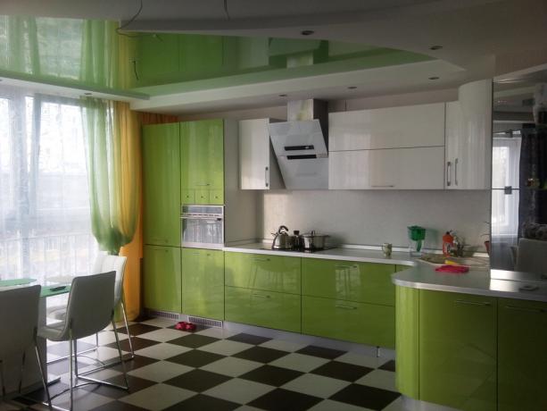 Roheline köök (54 fotot) Ischia: videoõpetus isetegemise sisekujunduse, disaini, köögikomplekti, laua, toolide, seinte, lae kohta, Leroy Merlin, foto ja hind