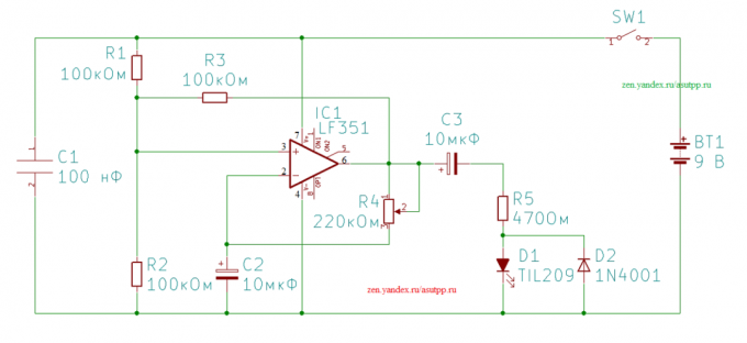 Circuit kirjeldus valguse stopper