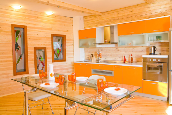 köögi disain oranž