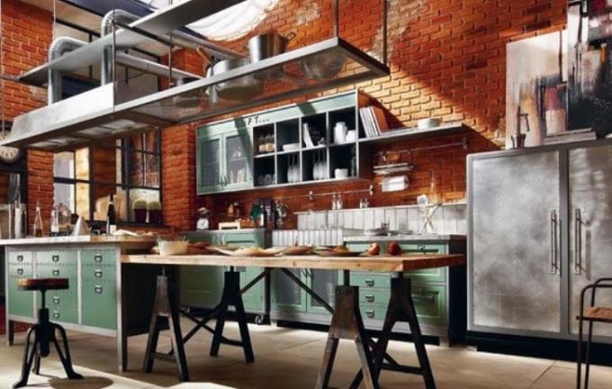 Loft-stiilis köök (48 fotot): video juhised väikese köögiruumi interjööri kaunistamiseks oma kätega, hind, foto