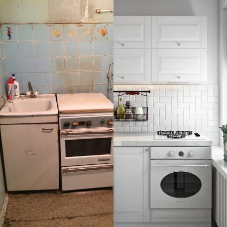 Köök enne ja pärast remonti